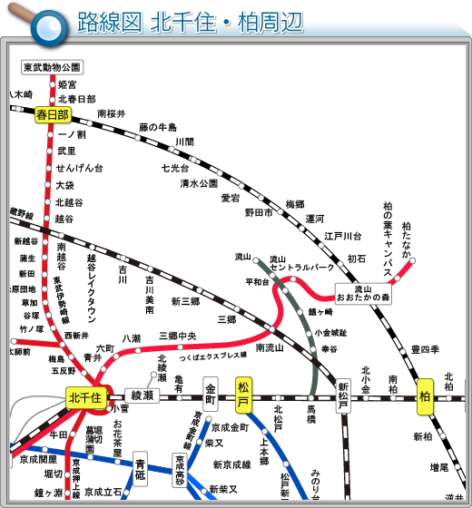 北千住・春日周辺・柏｜バス停のりば案内｜駅探